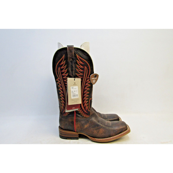 Ariat Belmont Womens Size 9.5 B Square Toe 12" Cowboy Mahogany Boots 10035780 - Picture 3 of 9